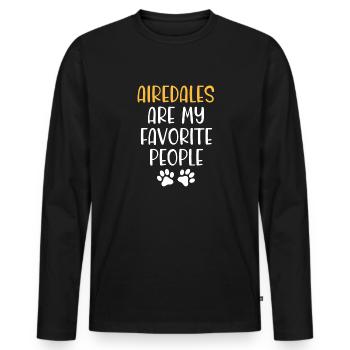 Airedale Terrier Hund - Männer Premium Bio Langarmshirt - Schwarz - Vorne - Nico (187cm)