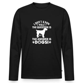 Airedale Terrier Hund - Männer Premium Bio Langarmshirt - Schwarz - Vorne - Nico (187cm)