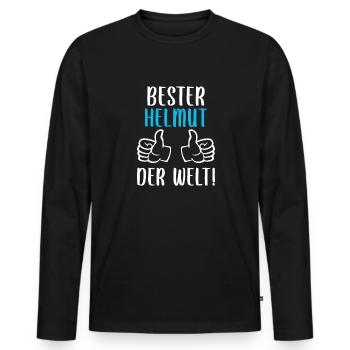 Helmut Vorname Name Geburtstag - Männer Premium Bio Langarmshirt - Schwarz - Vorne - Nico (187cm)