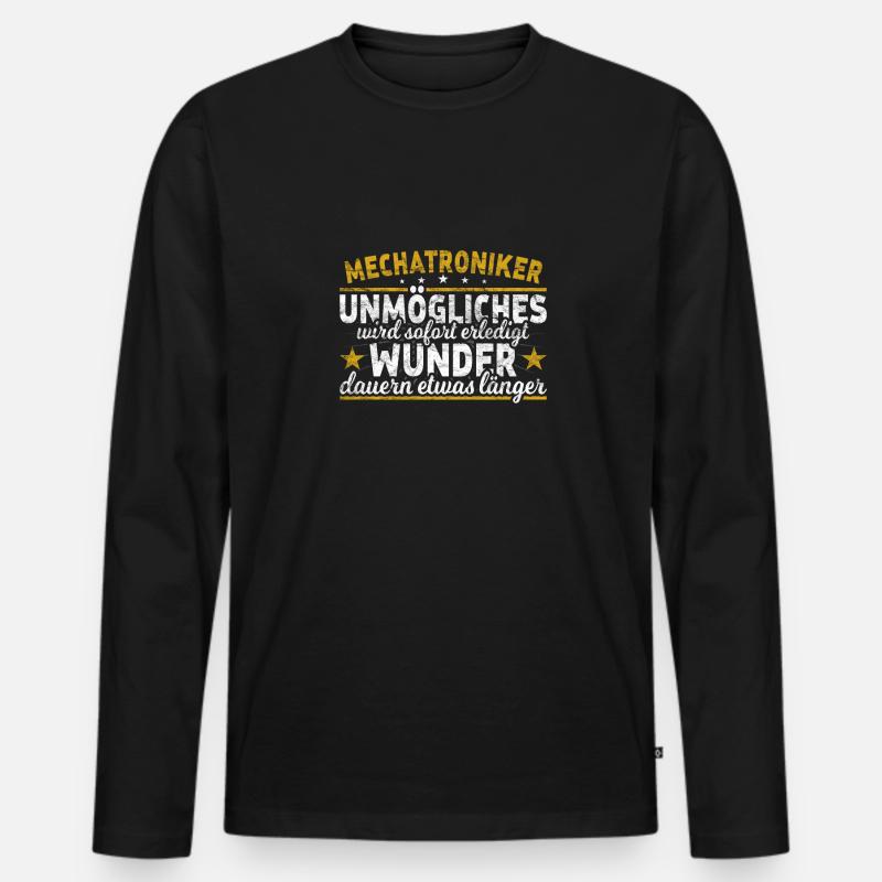 Mechatroniker - Männer Premium Bio Langarmshirt - Schwarz