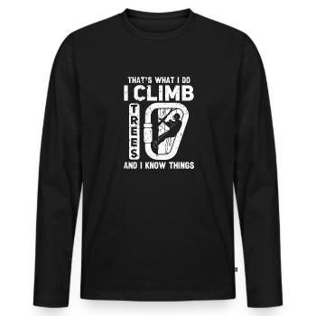 Grimpeur Arboriculteur Bûcheron Arboriculteur - T-shirt manches longues Premium bio Homme - noir - Devant - Nico (187cm)