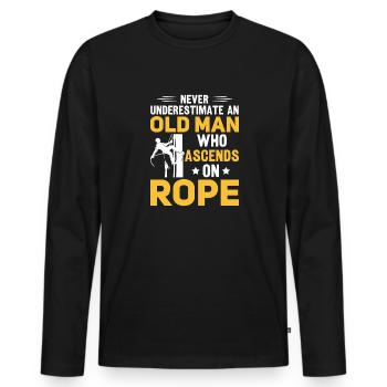 Grimpeur Arboriculteur Bûcheron Arboriculteur - T-shirt manches longues Premium bio Homme - noir - Devant - Nico (187cm)