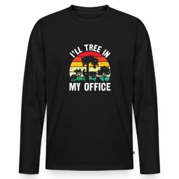 Grimpeur Arboriculteur Bûcheron Arboriculteur - T-shirt manches longues Premium bio Homme - noir - Devant - Nico (187cm)