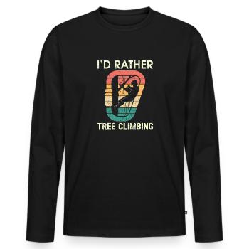 Grimpeur Arboriculteur Bûcheron Arboriculteur - T-shirt manches longues Premium bio Homme - noir - Devant - Nico (187cm)