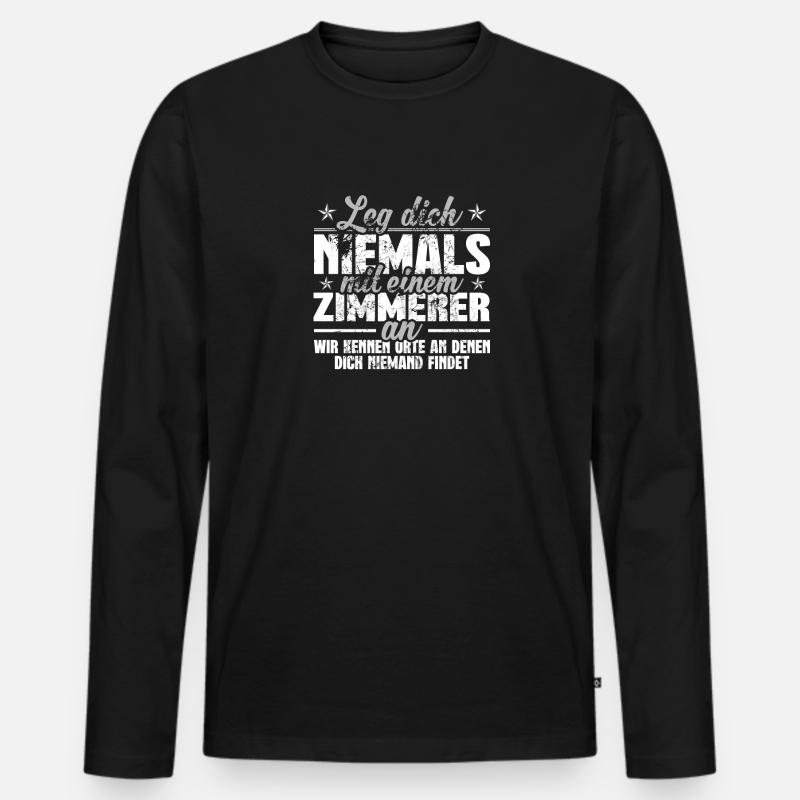 Zimmerer - Männer Premium Bio Langarmshirt - Schwarz