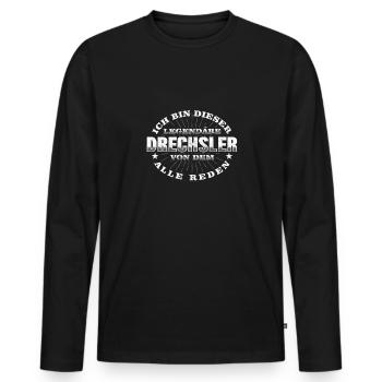 Drechsler Legendärer Drechseln - Männer Premium Bio Langarmshirt - Schwarz - Vorne - Nico (187cm)