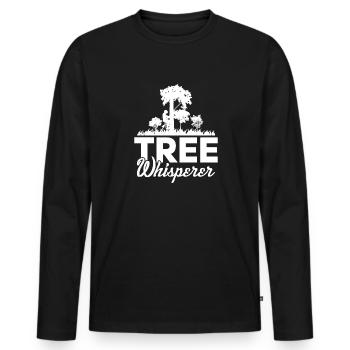 Grimpeur Arboriculteur Bûcheron Arboriculteur - T-shirt manches longues Premium bio Homme - noir - Devant - Nico (187cm)