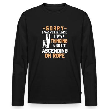 Baumkletterer Arborist Holzfäller Baumpfleger - Männer Premium Bio Langarmshirt - Schwarz - Vorne - Nico (187cm)