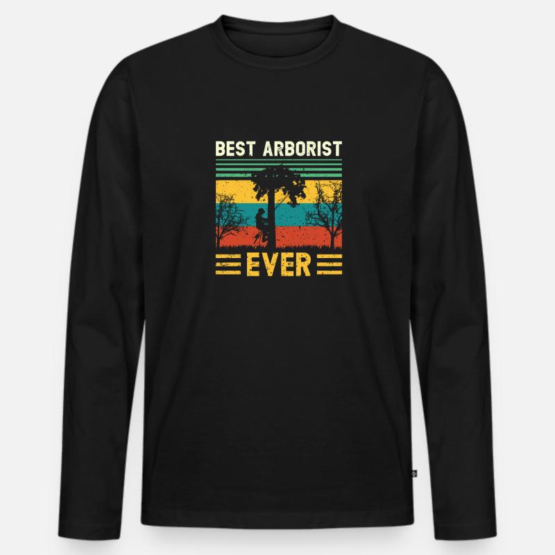 Baumkletterer Arborist Holzfäller Baumpfleger - Männer Premium Bio Langarmshirt - Schwarz