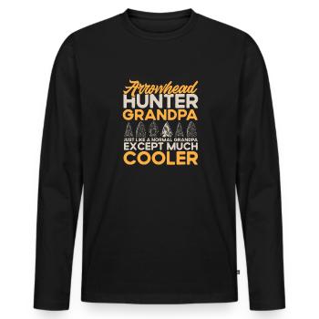 Arrowhead Hunting Arrowhead Collector - Men's Premium Organic Long Sleeve Shirt - black - Front - Nico (187cm)