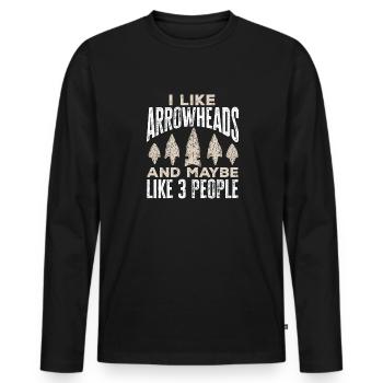 Arrowhead Hunting Arrowhead Collector - Men's Premium Organic Long Sleeve Shirt - black - Front - Nico (187cm)