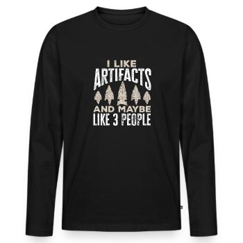 Arrowhead Hunting Arrowhead Collector - Men's Premium Organic Long Sleeve Shirt - black - Front - Nico (187cm)