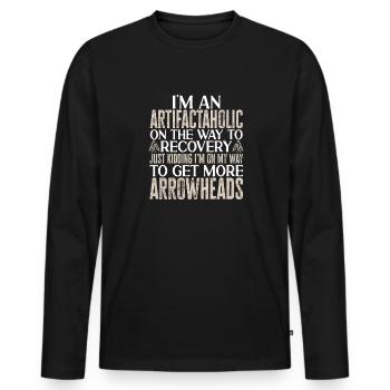 Arrowhead Hunting Arrowhead Collector - Men's Premium Organic Long Sleeve Shirt - black - Front - Nico (187cm)