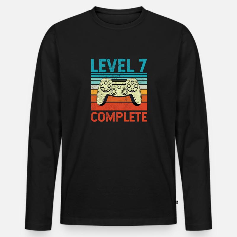 Level 7 Complete - Männer Premium Bio Langarmshirt - Schwarz