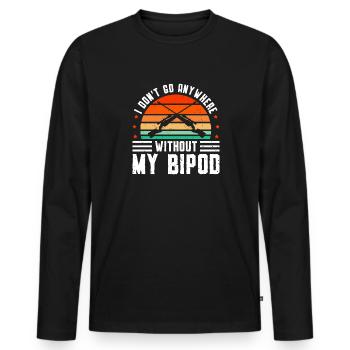 Coyote Jäger - Männer Premium Bio Langarmshirt - Schwarz - Vorne - Nico (187cm)