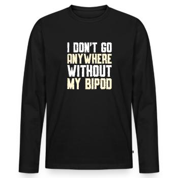 Coyote Jäger - Männer Premium Bio Langarmshirt - Schwarz - Vorne - Nico (187cm)