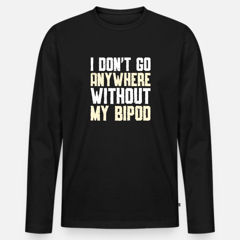 Coyote Jäger - Männer Premium Bio Langarmshirt - Schwarz