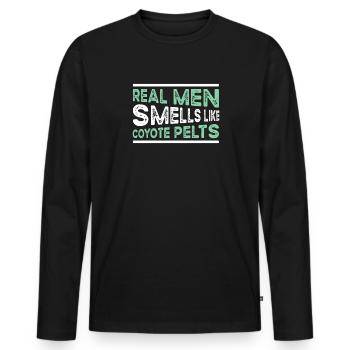 Coyote Jäger - Männer Premium Bio Langarmshirt - Schwarz - Vorne - Nico (187cm)