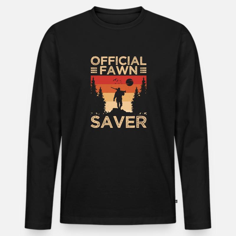 Coyote Jäger - Männer Premium Bio Langarmshirt - Schwarz
