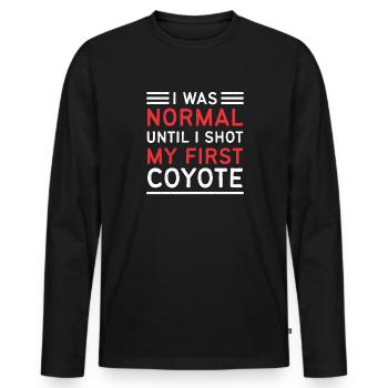 Coyote Jäger - Männer Premium Bio Langarmshirt - Schwarz - Vorne - Nico (187cm)
