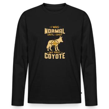 Coyote Jäger - Männer Premium Bio Langarmshirt - Schwarz - Vorne - Nico (187cm)