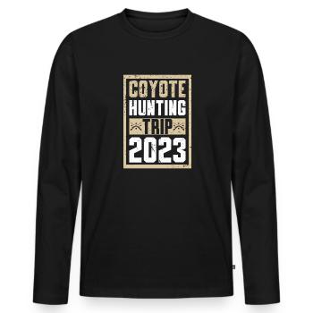 Coyote Jäger - Männer Premium Bio Langarmshirt - Schwarz - Vorne - Nico (187cm)