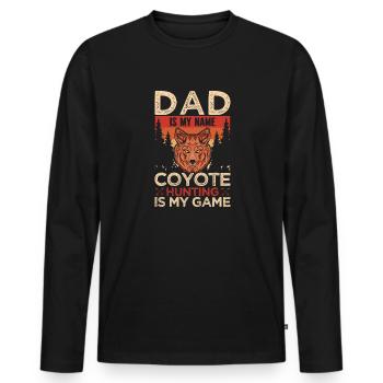Coyote Jäger - Männer Premium Bio Langarmshirt - Schwarz - Vorne - Nico (187cm)
