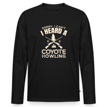 Coyote Jäger - Männer Premium Bio Langarmshirt - Schwarz - Vorne - Nico (187cm)