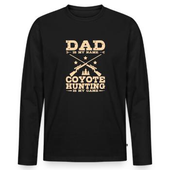 Coyote Jäger - Männer Premium Bio Langarmshirt - Schwarz - Vorne - Nico (187cm)