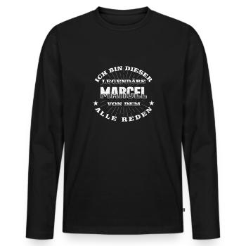 Legendärer Marcel lustiger vorname Name - Männer Premium Bio Langarmshirt - Schwarz - Vorne - Nico (187cm)