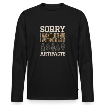 Arrowhead Hunting Arrowhead Collector - Men's Premium Organic Long Sleeve Shirt - black - Front - Nico (187cm)