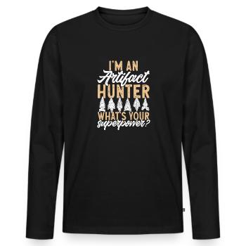 Arrowhead Hunting Arrowhead Collector - Men's Premium Organic Long Sleeve Shirt - black - Front - Nico (187cm)