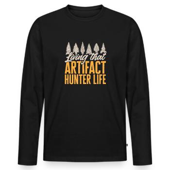 Arrowhead Hunting Arrowhead Collector - Men's Premium Organic Long Sleeve Shirt - black - Front - Nico (187cm)