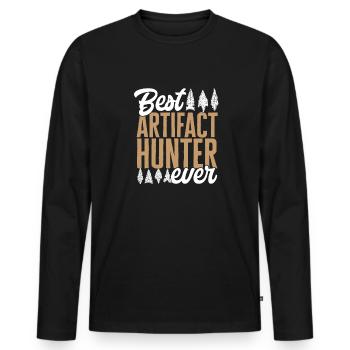 Arrowhead Hunting Arrowhead Collector - Men's Premium Organic Long Sleeve Shirt - black - Front - Nico (187cm)
