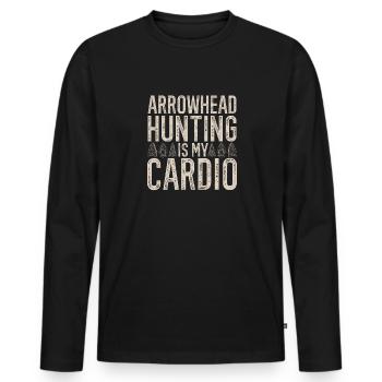 Arrowhead Hunting Arrowhead Collector - Men's Premium Organic Long Sleeve Shirt - black - Front - Nico (187cm)