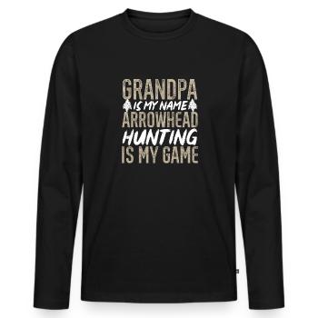 Arrowhead Hunting Arrowhead Collector - Men's Premium Organic Long Sleeve Shirt - black - Front - Nico (187cm)