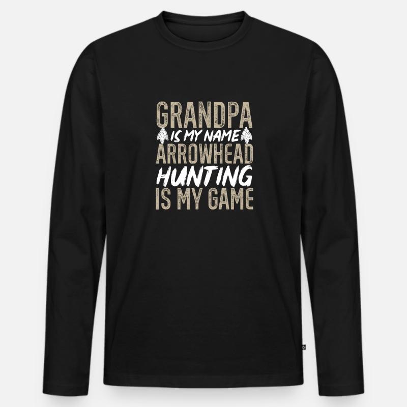 Arrowhead Hunting Pfeilspitzen Sammler - Männer Premium Bio Langarmshirt - Schwarz