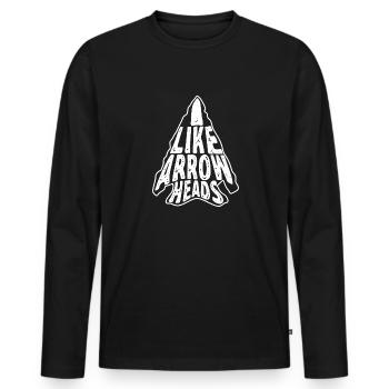 Arrowhead Hunting Arrowhead Collector - Men's Premium Organic Long Sleeve Shirt - black - Front - Nico (187cm)