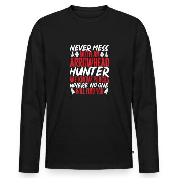 Arrowhead Hunting Arrowhead Collector - Men's Premium Organic Long Sleeve Shirt - black - Front - Nico (187cm)