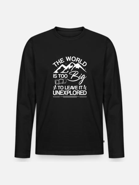 Outdoor Camping Hiking Backpacking - Men's Premium Organic Long Sleeve Shirt - black