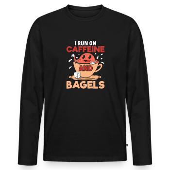 Bagel Disant Cadeau - T-shirt manches longues Premium bio Homme - noir - Devant - Nico (187cm)