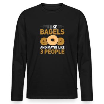 Bagel Disant Cadeau - T-shirt manches longues Premium bio Homme - noir - Devant - Nico (187cm)