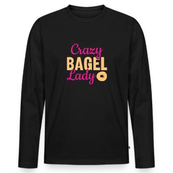 Bagel Disant Cadeau - T-shirt manches longues Premium bio Homme - noir - Devant - Nico (187cm)