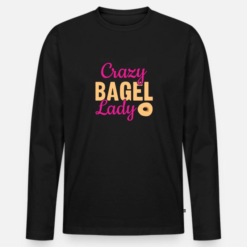 Bagel Spruch Geschenk - Männer Premium Bio Langarmshirt - Schwarz