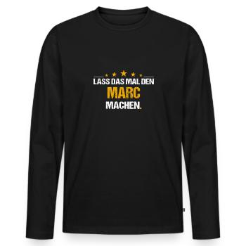 Lass das mal den Marc machen Name - Männer Premium Bio Langarmshirt - Schwarz - Vorne - Nico (187cm)