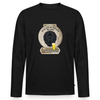 Newfoundland Dad Beer Lover - Männer Premium Bio Langarmshirt - Schwarz - Vorne - Nico (187cm)
