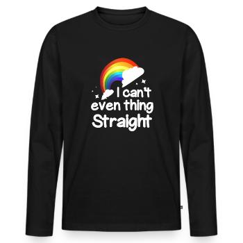 Ich Kann Nicht Einmal Denken - Männer Premium Bio Langarmshirt - Schwarz - Vorne - Nico (187cm)