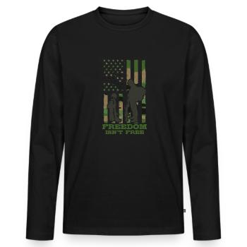 La liberté n’est pas un soldat vétéran de l’Armée libre - T-shirt manches longues Premium bio Homme - noir - Devant - Nico (187cm)