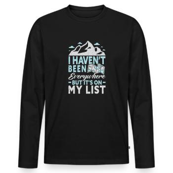 Outdoor Camping Wandern Backpacking - Männer Premium Bio Langarmshirt - Schwarz - Vorne - Nico (187cm)