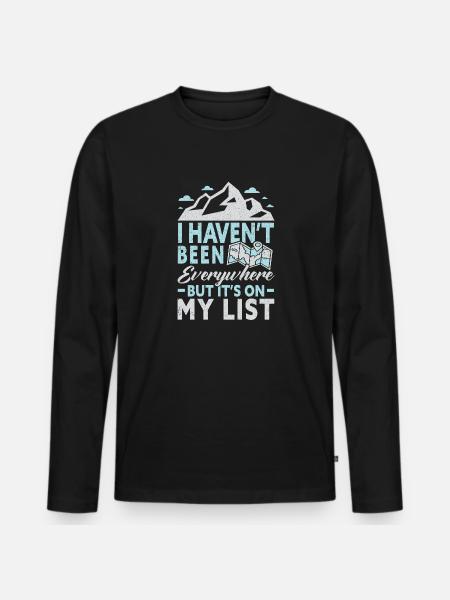 Outdoor Camping Hiking Backpacking - Men's Premium Organic Long Sleeve Shirt - black